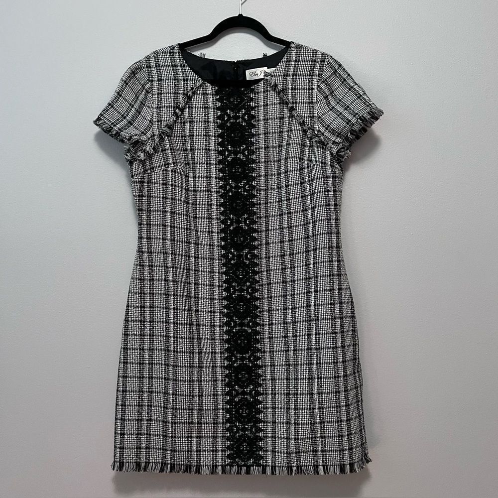 Chic Black and White Plaid Dress